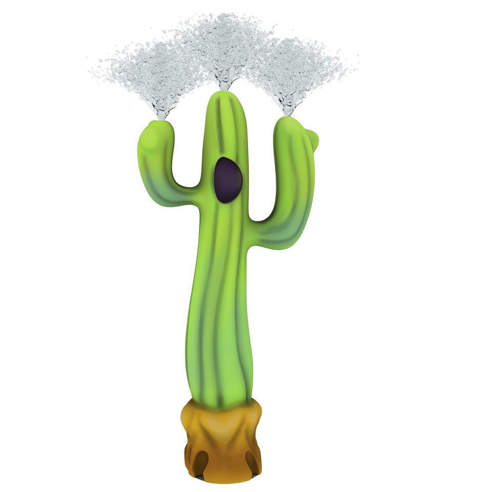 Cowboy Cactus Aqua Sprayer as it emits a mix of cooling bouquets of water.