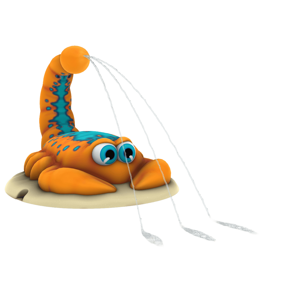 Sandra Scorpion Aqua Sprayer emits an arching streams of water from its tail.