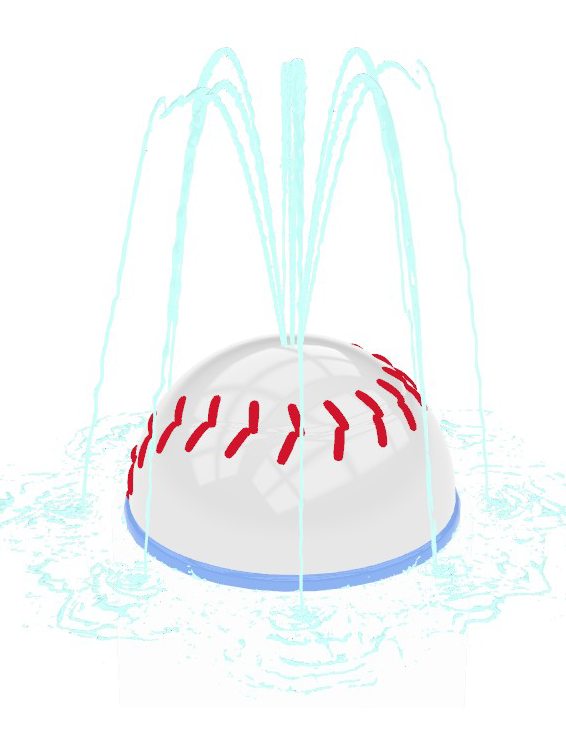 while ball with red stiches