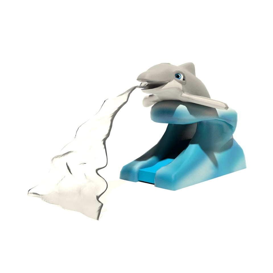Devan Dolphin is an aqua slide with optional water effects.