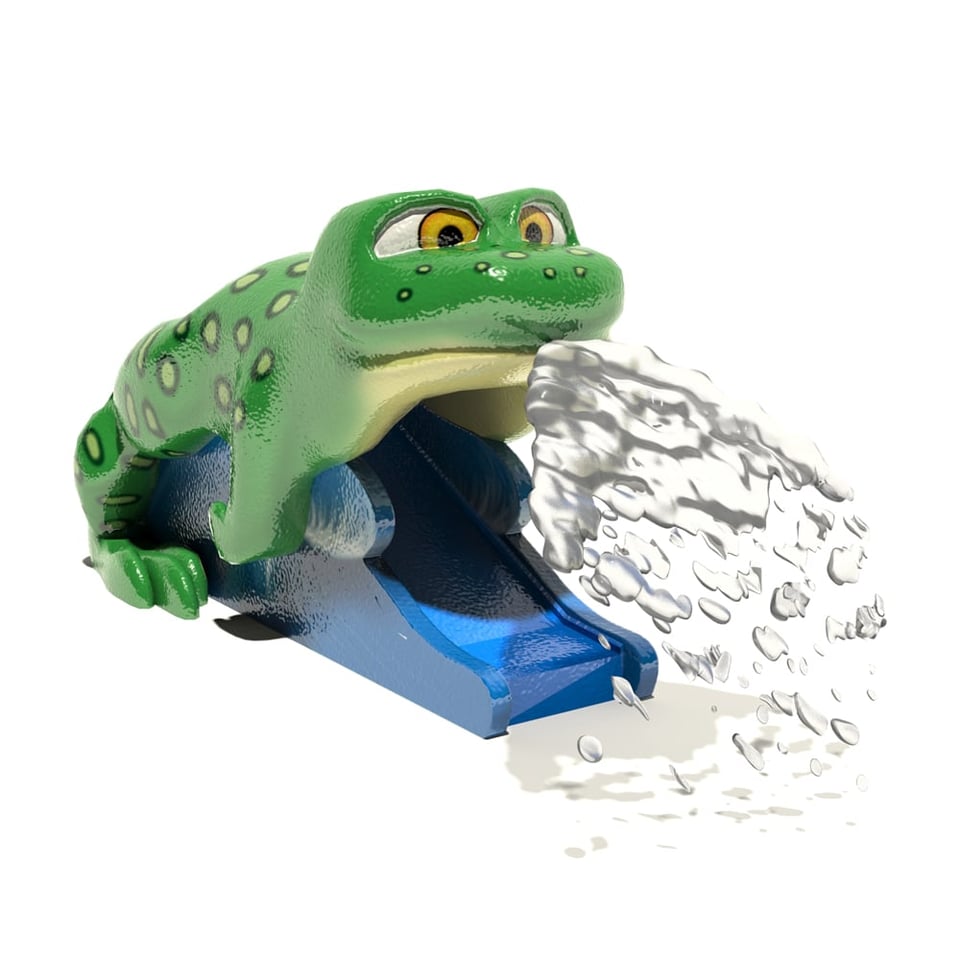 Jumping Frog aqua slide with optional water effect.