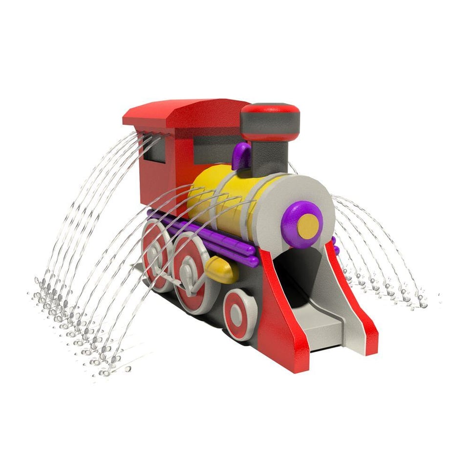 Tiny Train aqua slide with optional water effect.