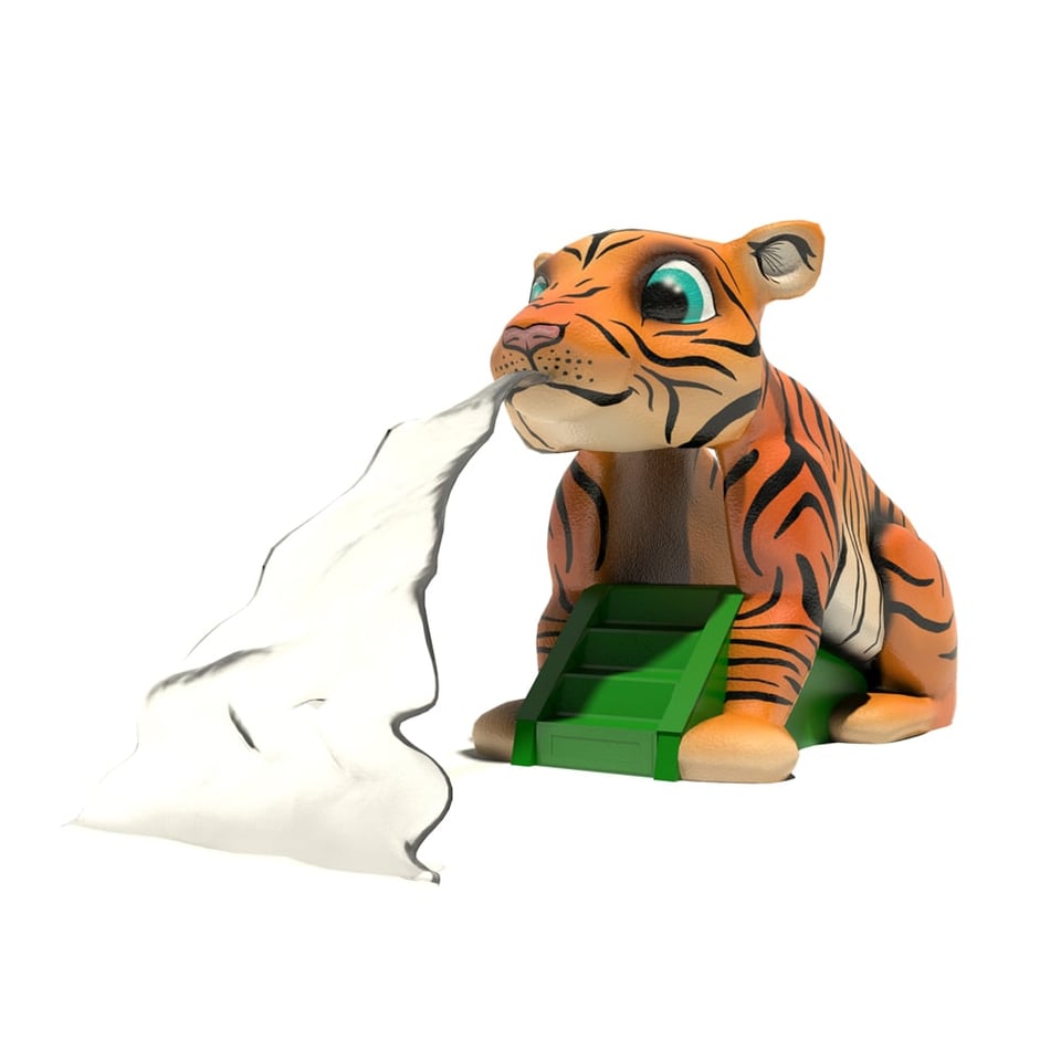Toby Tiger aqua slide with optional water effect.