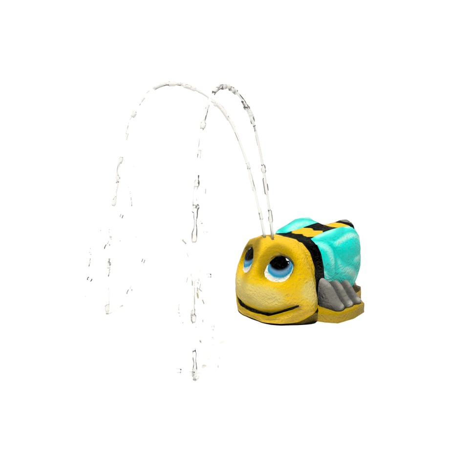 Baby Bee Aqua Spout emits two gentle arching streams of water.