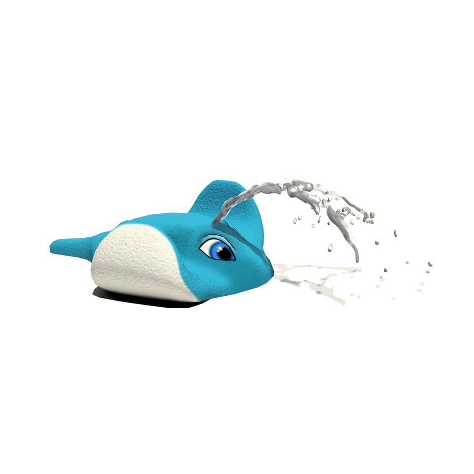 Stevie Stingray Aqua Spout has a gentle arching fan water.