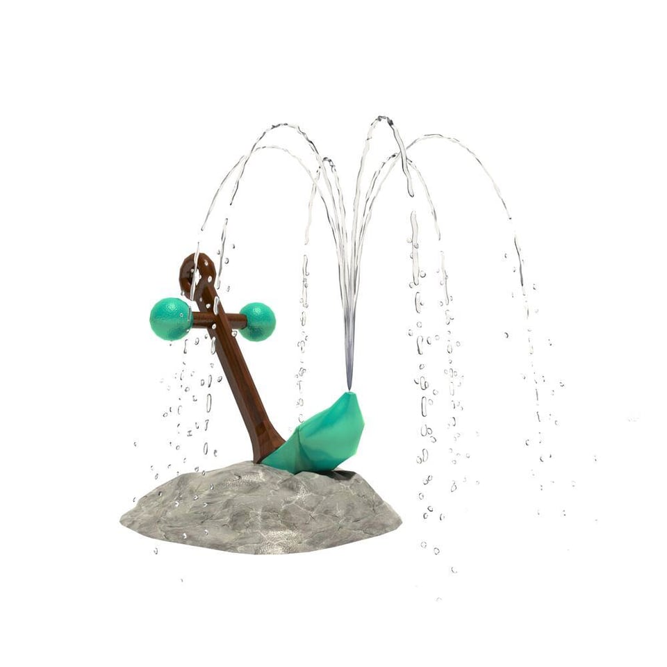 Anchor Away Aqua Sprayer emits arching streams of water.