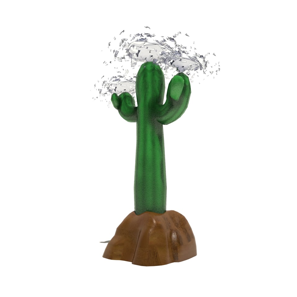 Cowboy Cactus Aqua Sprayer as it emits a mix of cooling bouquets of water.