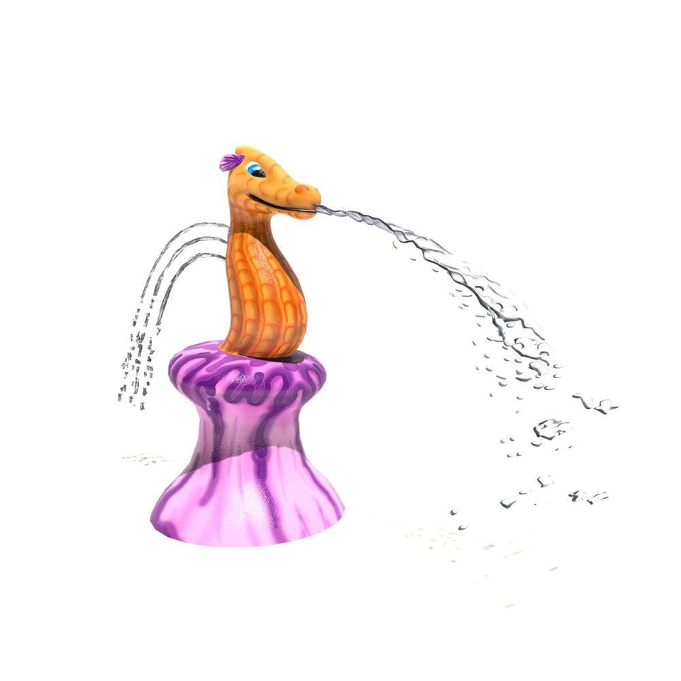 Seabiscuit Aqua Sprayer emits a mix of arching streams of water from its back and mouth.