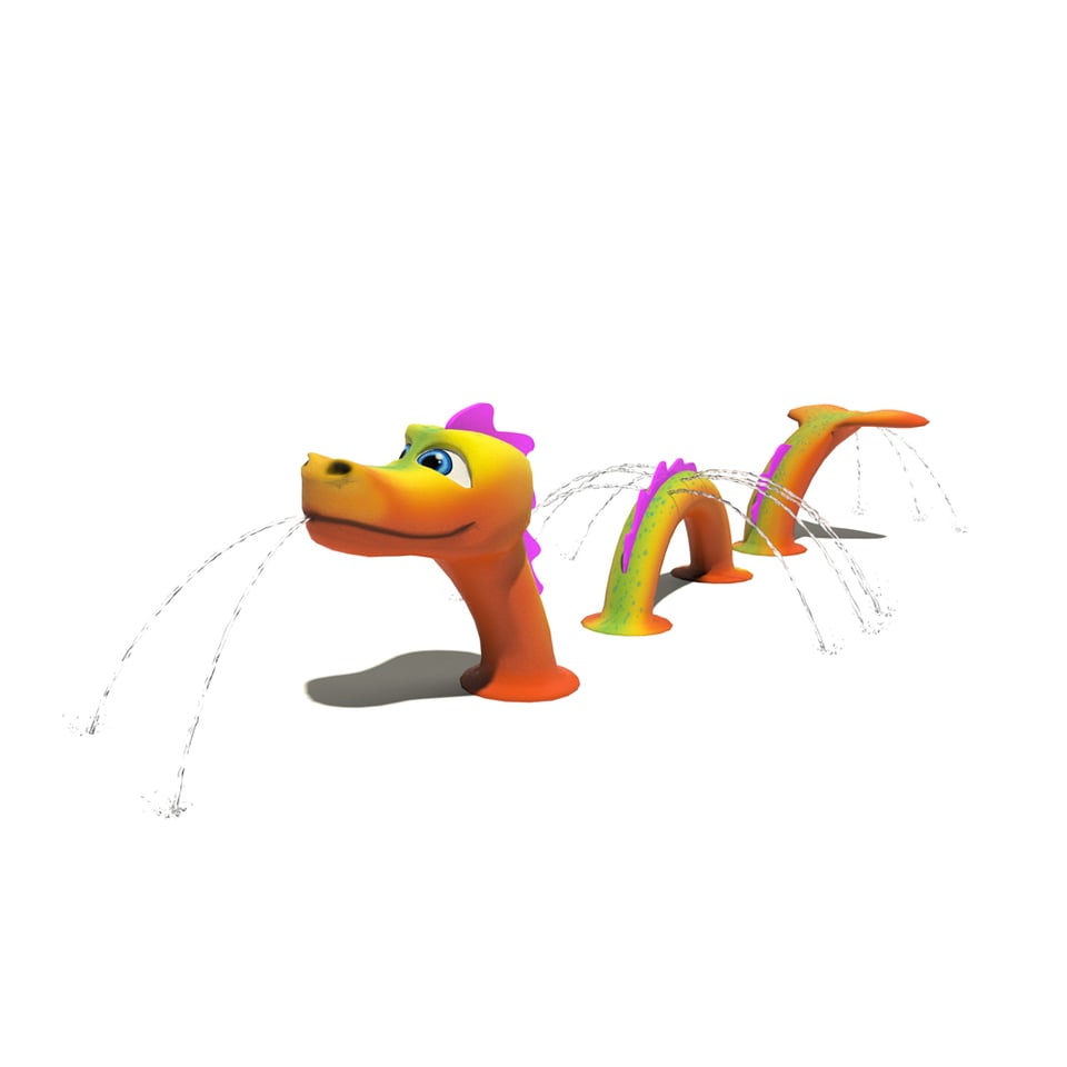 Simon Sea Dragon Aqua Sprayer emits a mix of arching streams of water from its mouth, back and tail..