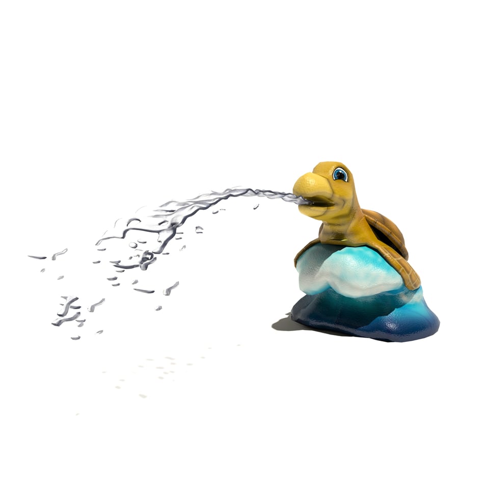 Stanton Sea Turtle Aqua Sprayer emits an arching fan of water from its mouth.