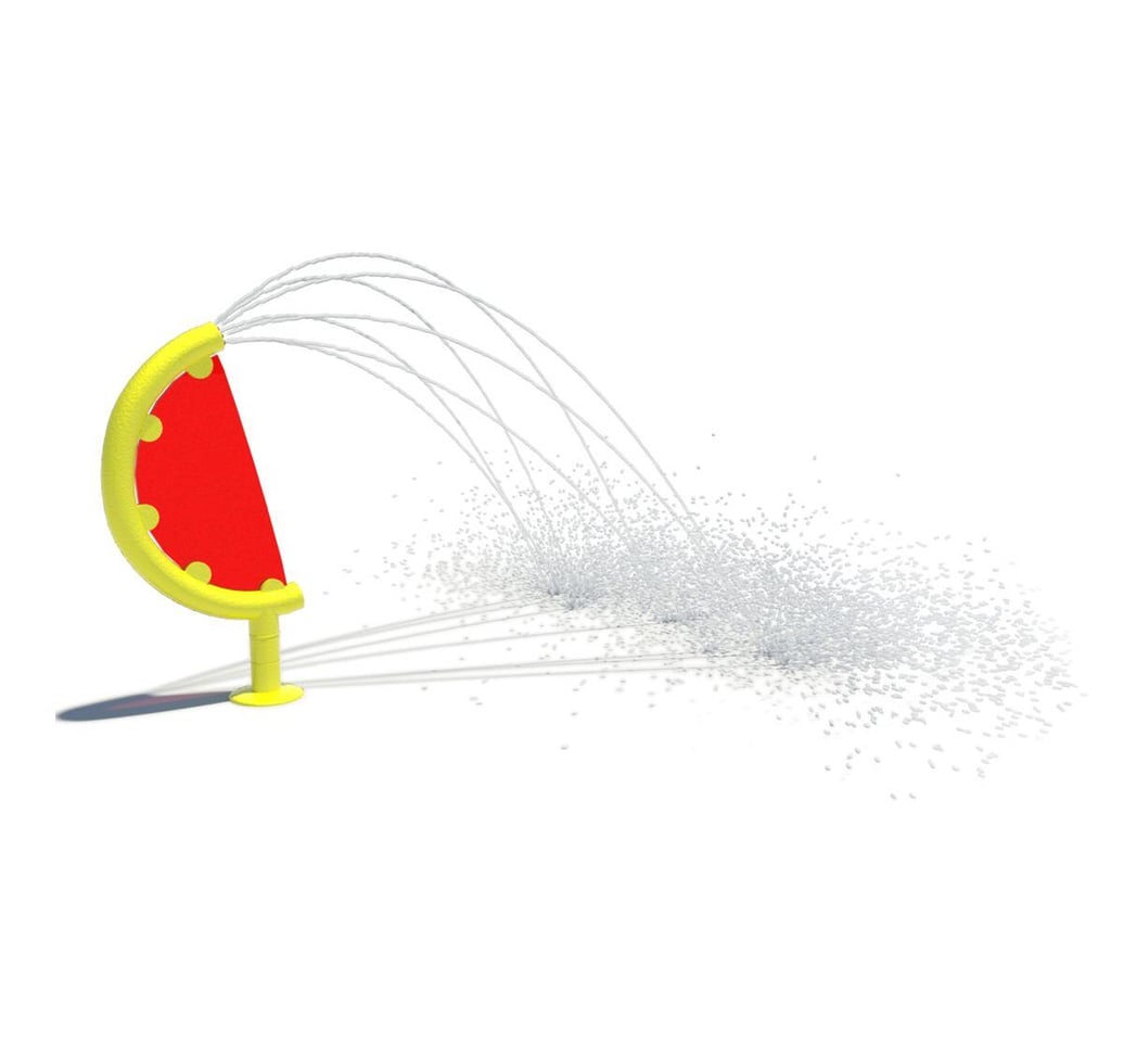 Shotput rotates soaking whomever is close by.