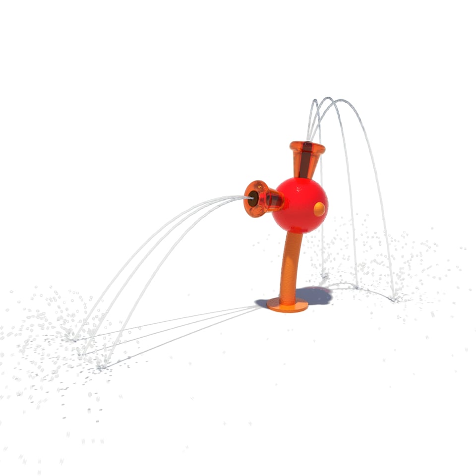 Tid Bit has a 360° rotating ball and two directions of water spray.