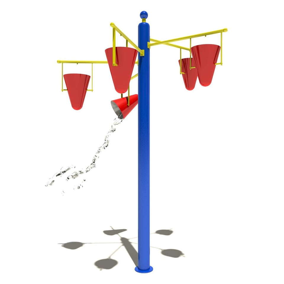 Splash Tower™, 5-Arm Assembly is our largest standard “dump bucket”. 