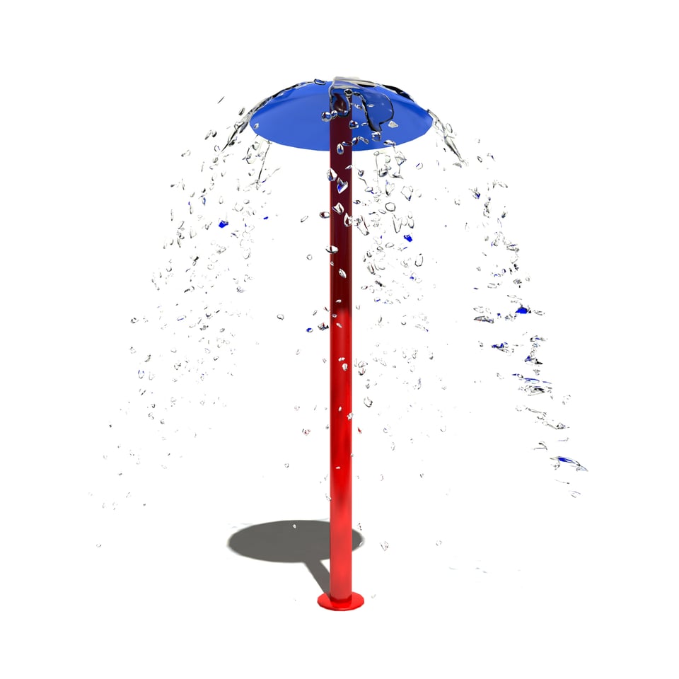 Water-Brella emits water from the underside of the dome.