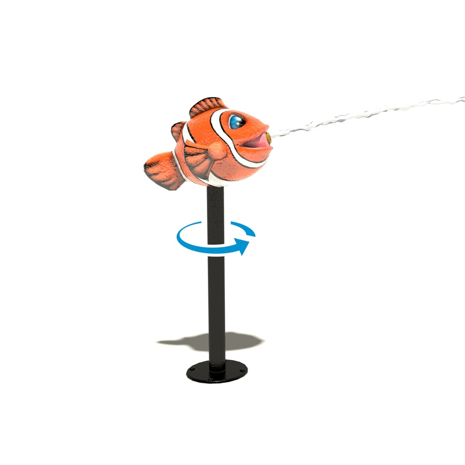 Little Sqwerts™ Fish emits a soft aerated stream of water.