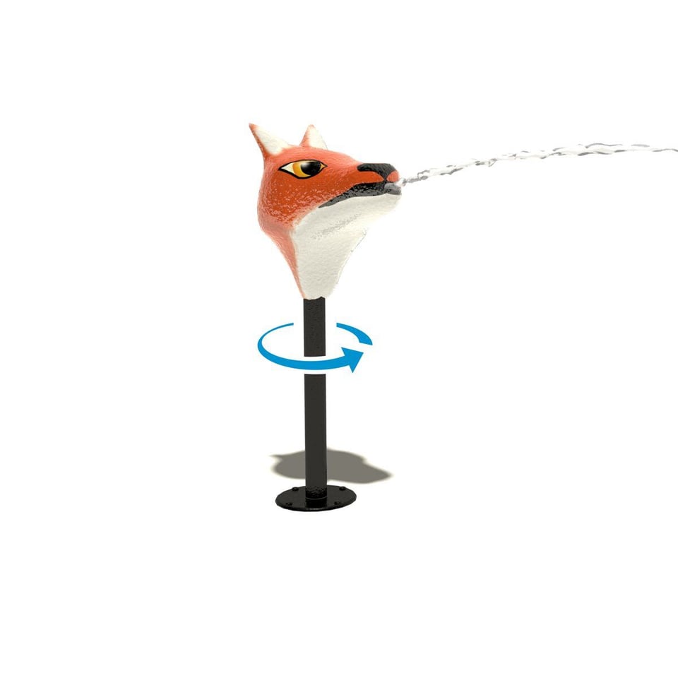 Fox emits a soft aerated stream of water from its mouth.