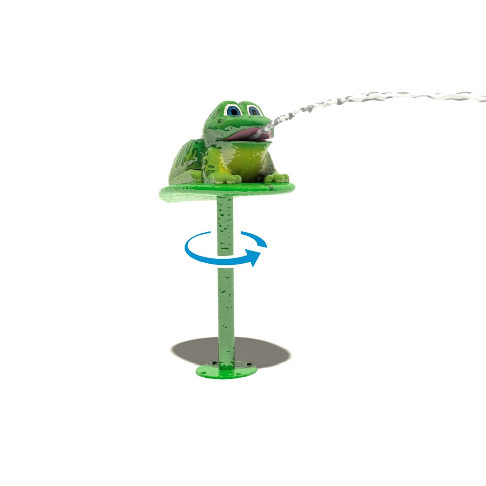 Little Sqwerts™ Frog emits a soft aerated stream of water.