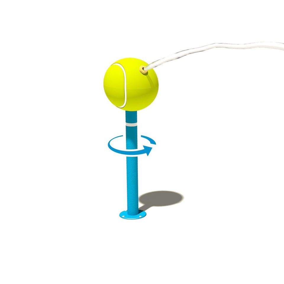 Spin N' Spray Tennis is a spinning sprayer with tennis ball.  Ball