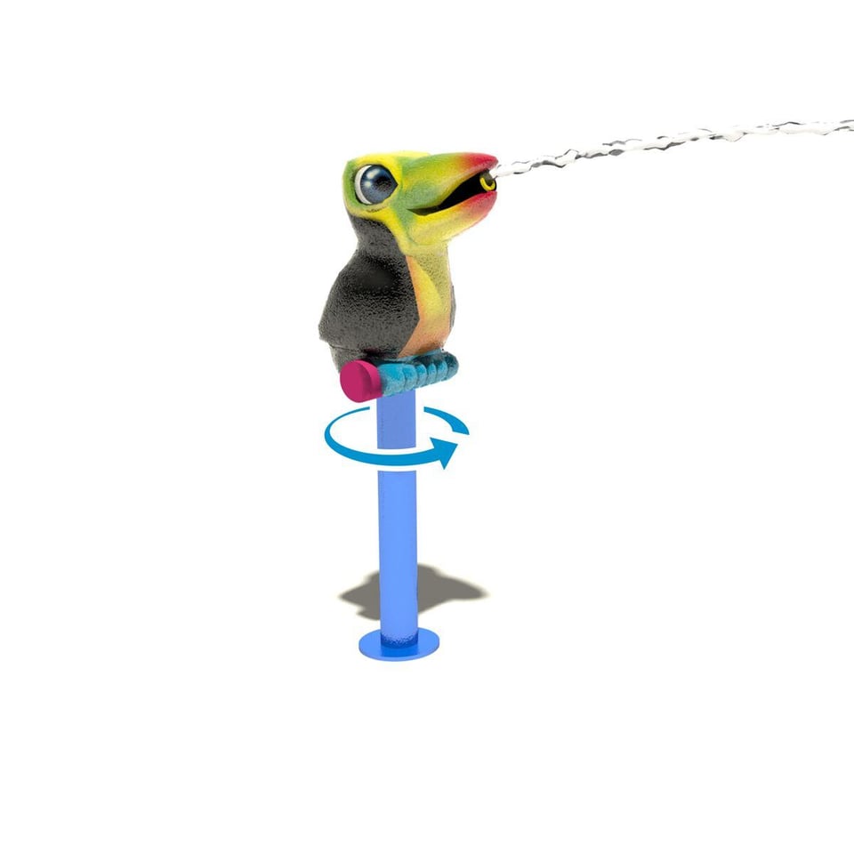 Spin N' Spray Toucan is a spinning sprayer with a toucan. 
