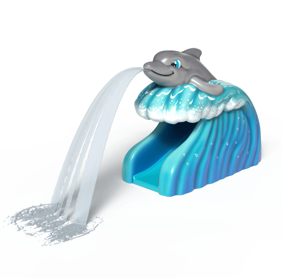 Devan Dolphin is an aqua slide with optional water effects.