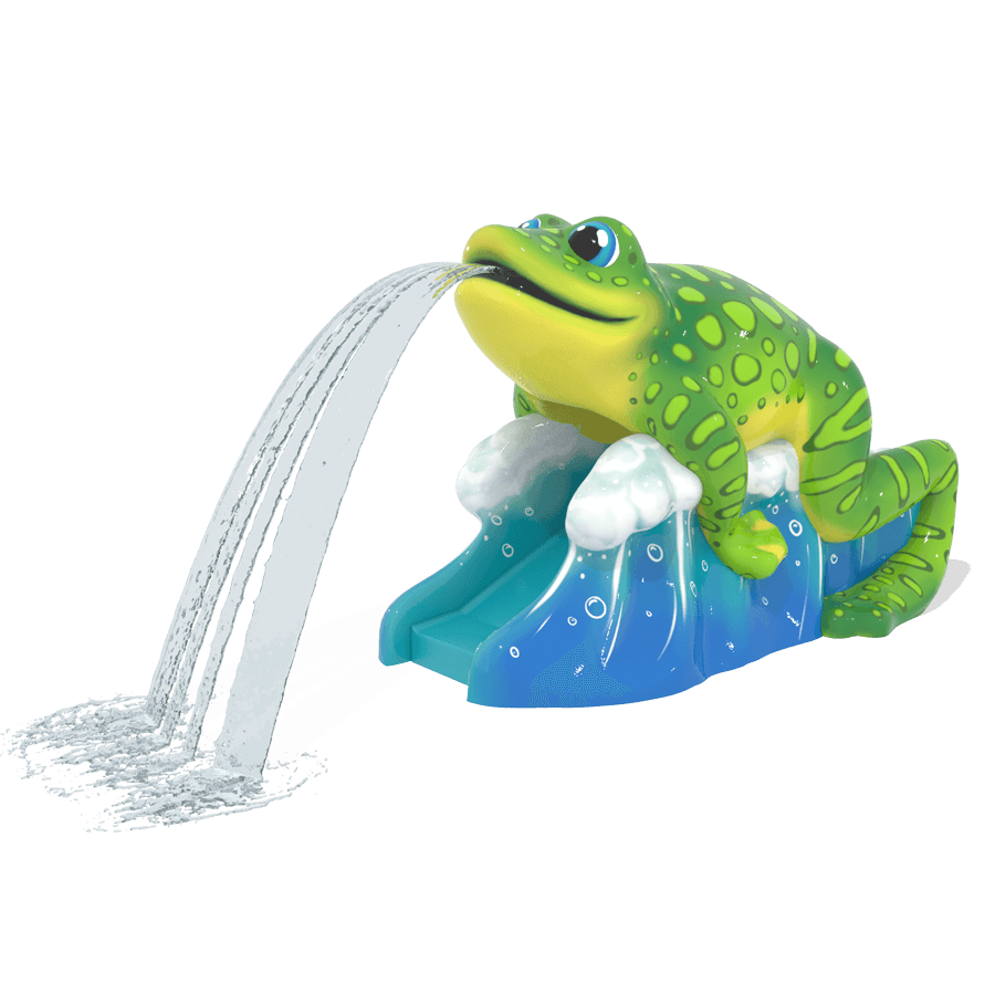 Jumping Frog aqua slide with optional water effect.