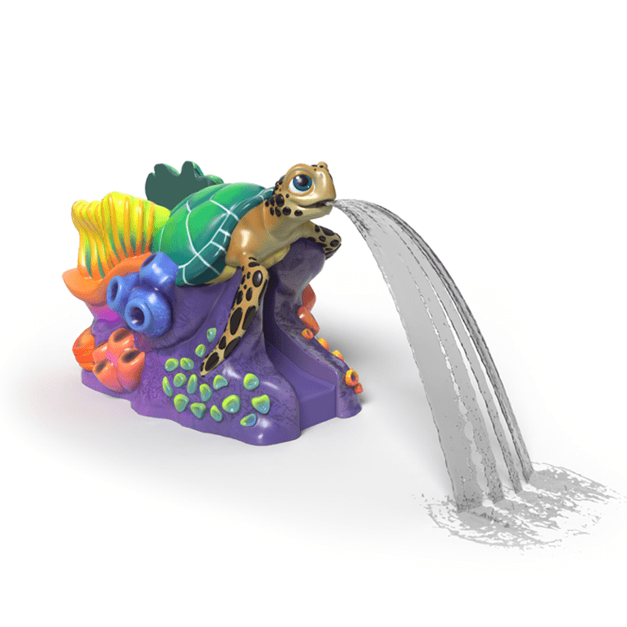 Sadie Sea Turtle aqua slide with optional water effect.