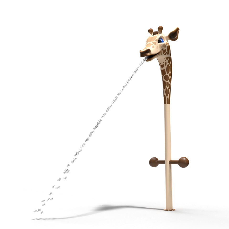 The Tall Sqwerts™ Giraffe emits a soft aerated stream of water from its mouth