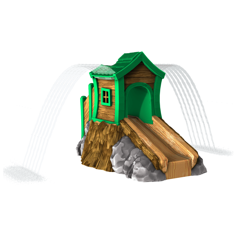 Tree House aqua slide with optional water effect.