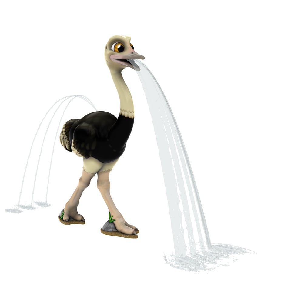 tall white and black bird