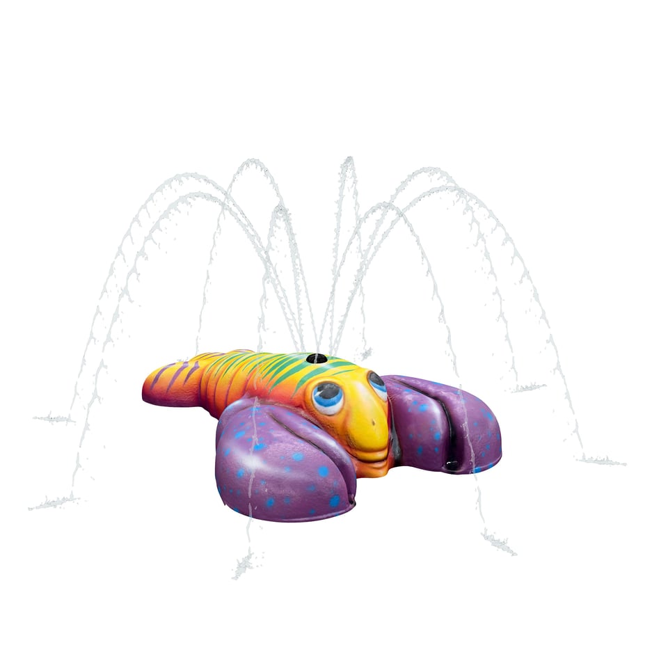 Larry Lobster Aqua Spout emits gentle arching streams of water.