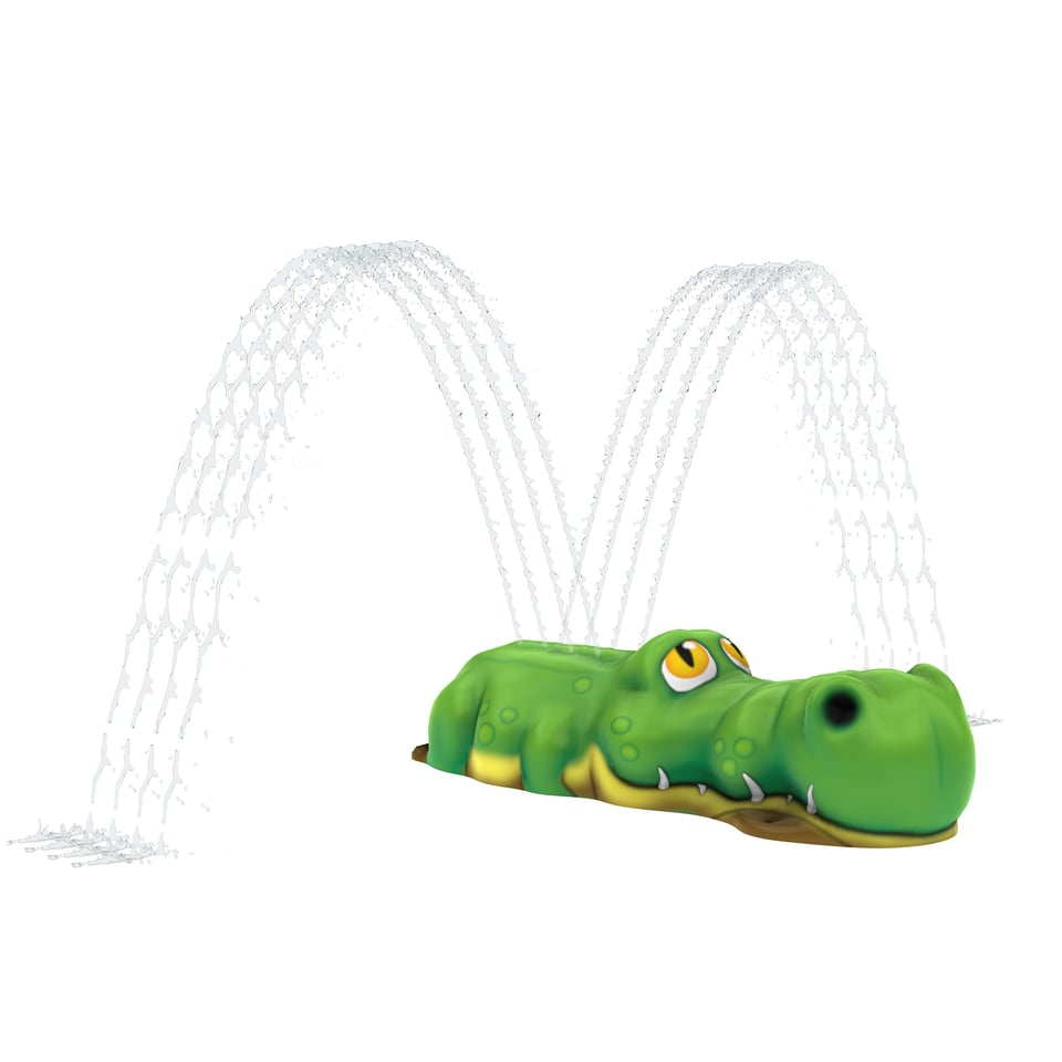Gracie Gator Aqua Spout emits two rows of arching streams.